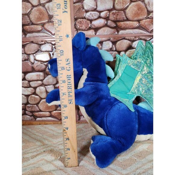 Vintage Pre-owned Royal Blue 19" FAO Schwarz Plush Dragon #A29 - Picture 8 of 8